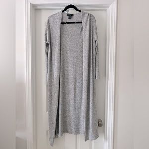 Open front grey cardigan
